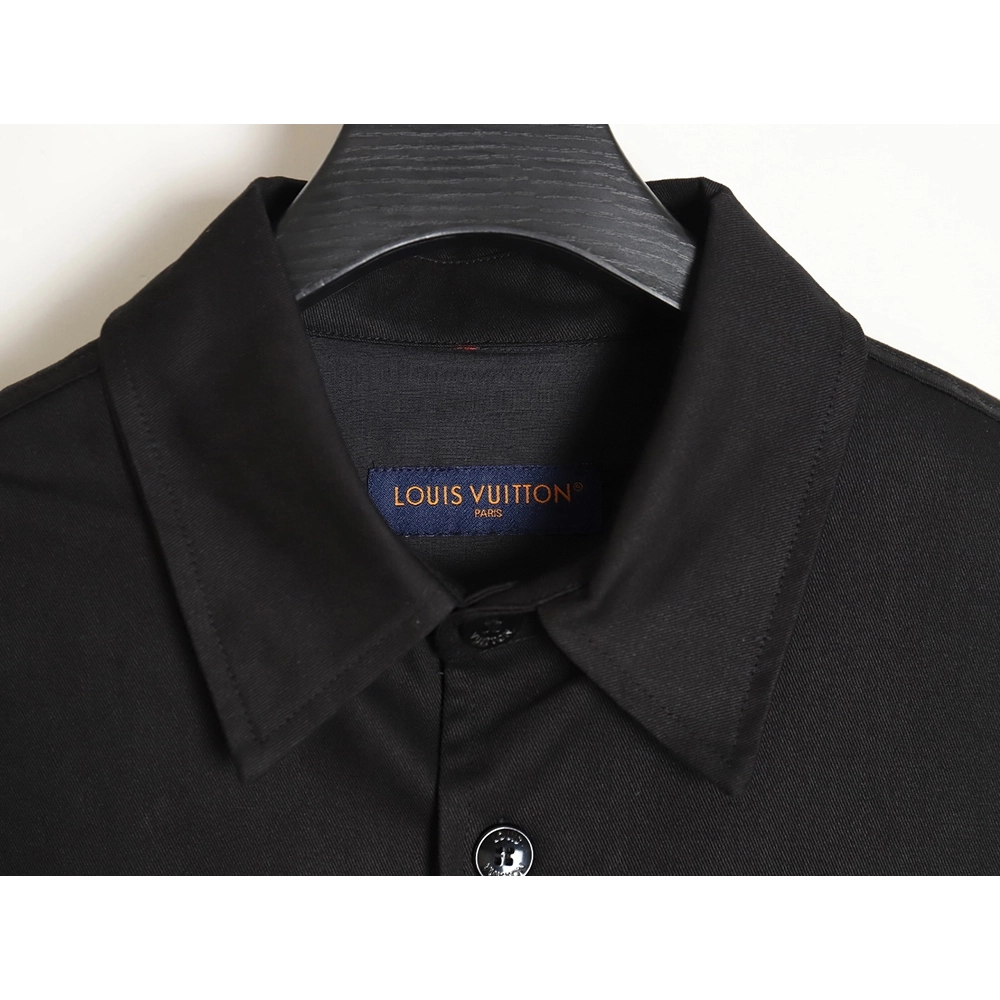 Louis Vuitton flocked jacquard patchwork work shirt jacket,Louis Vuitton Jacket,Jacket,APPAREL