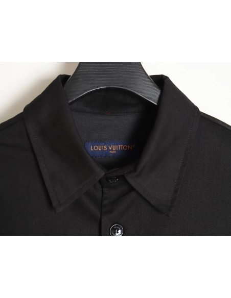 Louis Vuitton flocked jacquard patchwork work shirt jacket,Louis Vuitton Jacket,Jacket,APPAREL