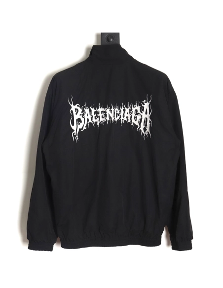 Balenciaga 24SS back letter embroidered stand collar jacket TSK1,Balenciaga Jacket,Jacket,APPAREL