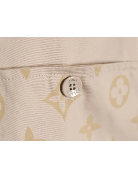 Louis Vuitton letter flocked jacquard patchwork work shirt jacket,Louis Vuitton Jacket,Jacket,APPAREL