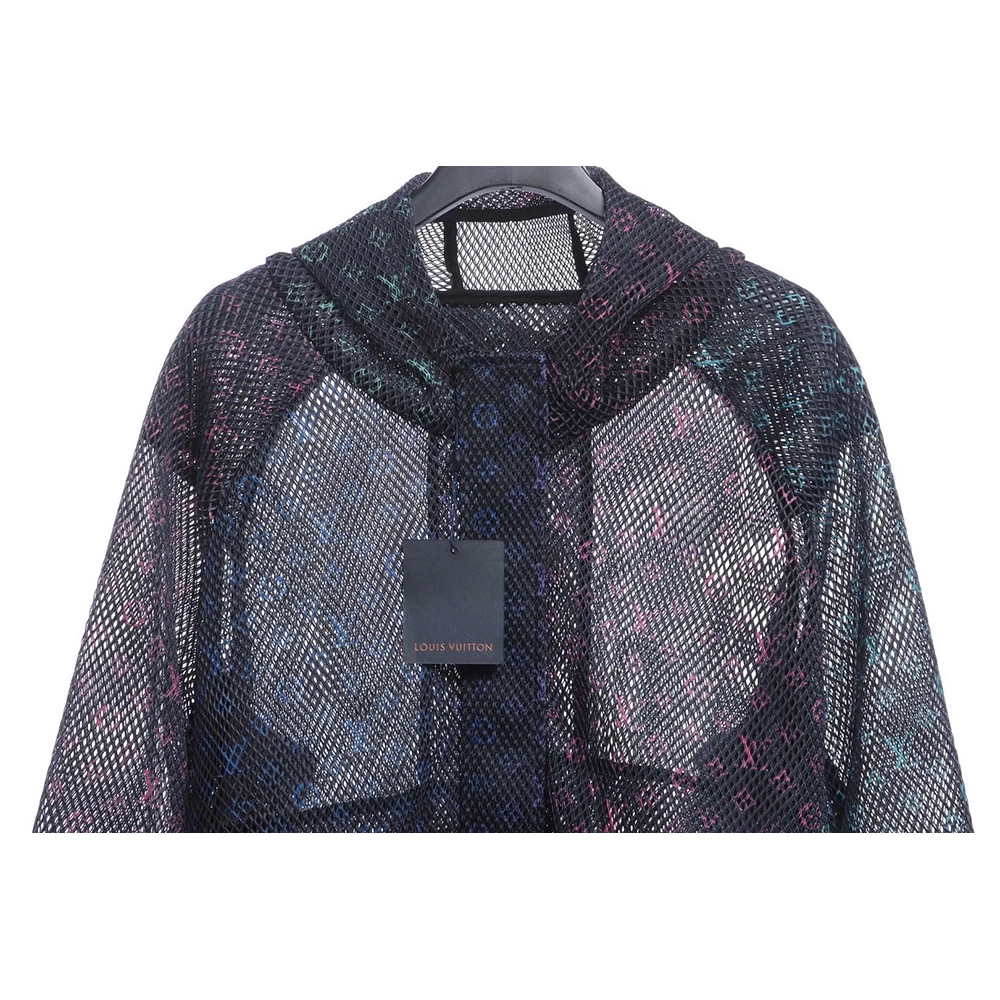 LV gradient presbyopic mesh hooded jacket,Louis Vuitton Jacket,Jacket,APPAREL