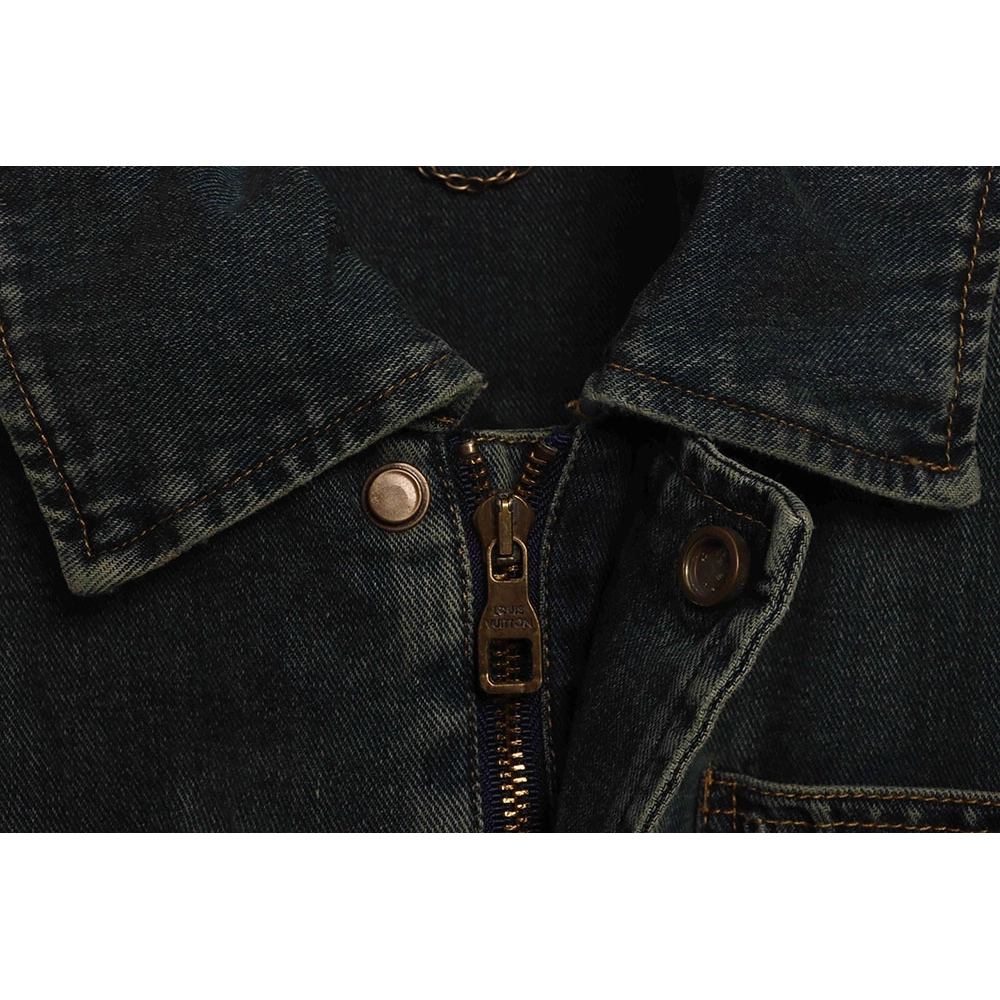 LV embossed denim jacket,Louis Vuitton Jacket,Jacket,APPAREL