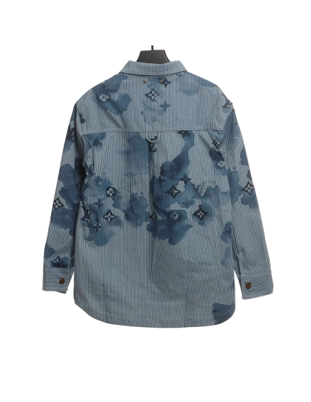 LV ink presbyopic denim jacket,Louis Vuitton Jacket,Jacket,APPAREL