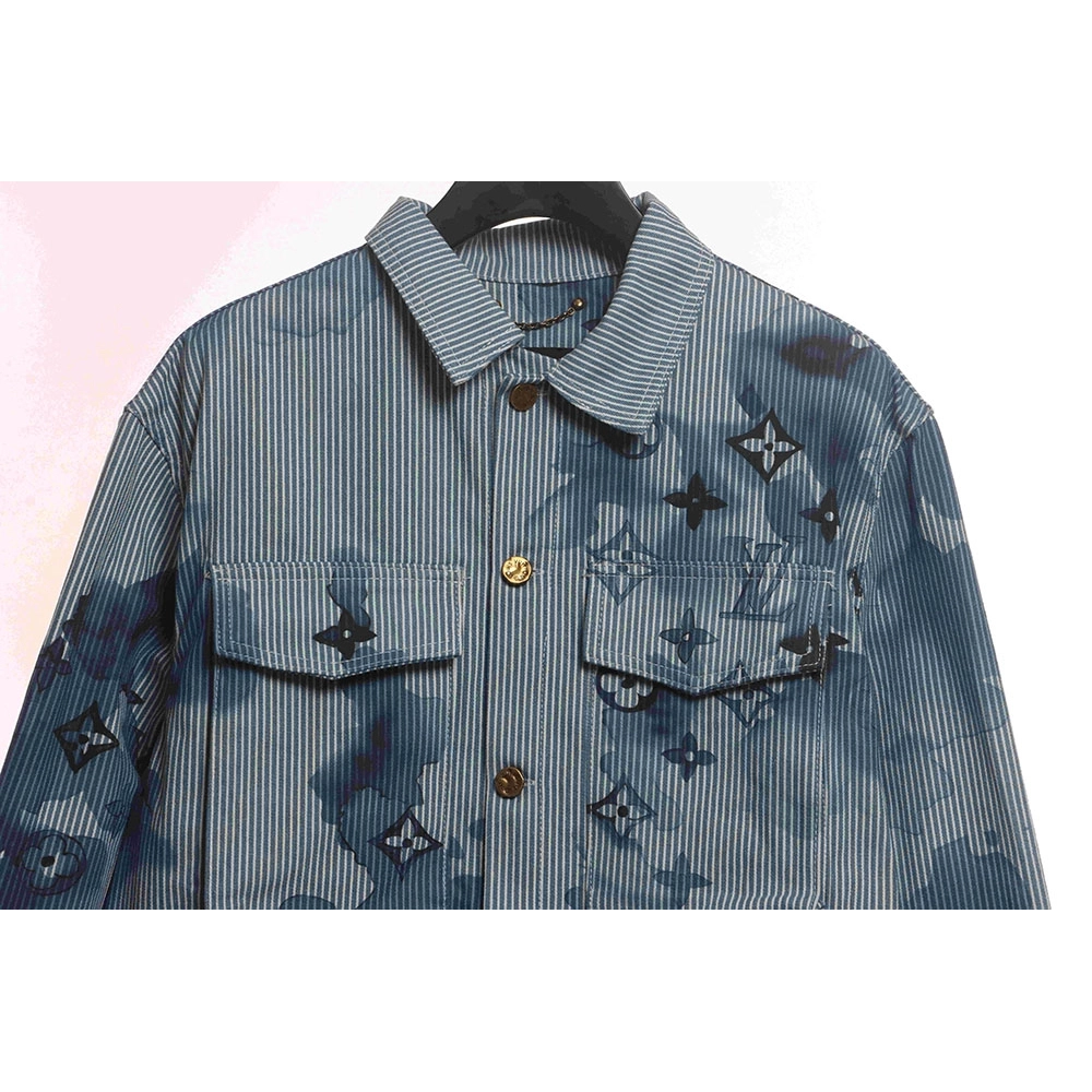 LV ink presbyopic denim jacket,Louis Vuitton Jacket,Jacket,APPAREL