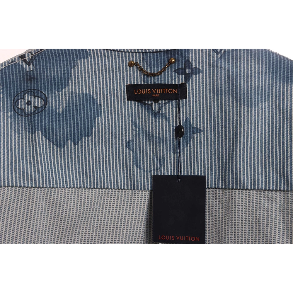 LV ink presbyopic denim jacket,Louis Vuitton Jacket,Jacket,APPAREL