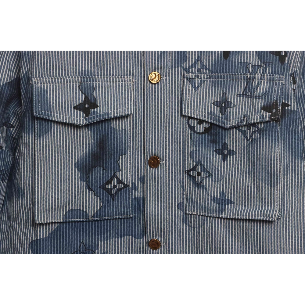 LV ink presbyopic denim jacket,Louis Vuitton Jacket,Jacket,APPAREL