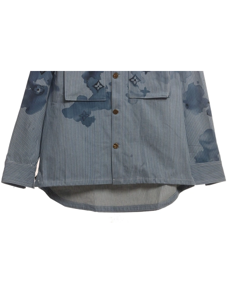 LV ink presbyopic denim jacket,Louis Vuitton Jacket,Jacket,APPAREL