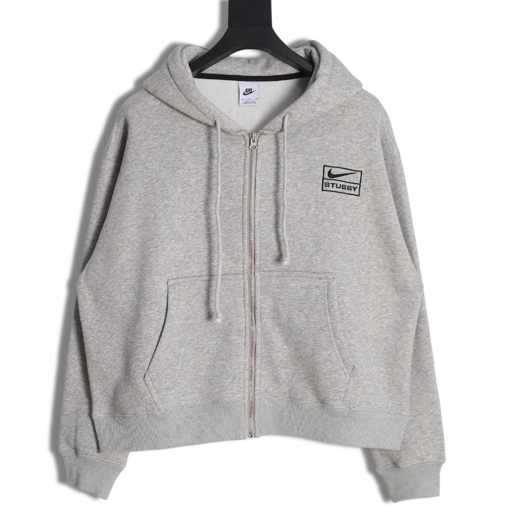 Nike x Stussy zipper drawstring hooded sweatshirt jacket,Nike Jacket,Jacket,APPAREL