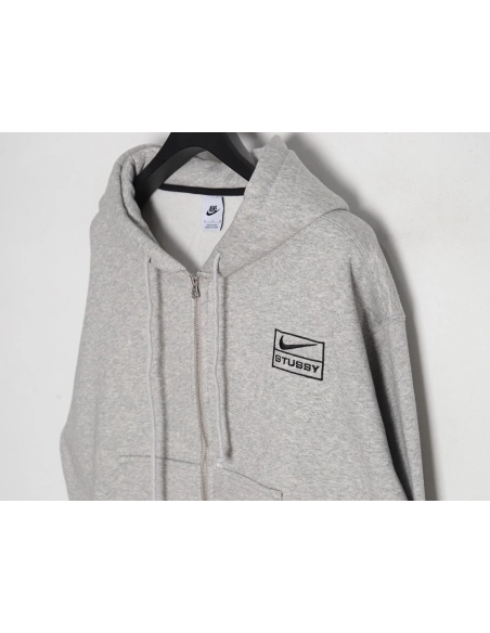 Nike x Stussy zipper drawstring hooded sweatshirt jacket,Nike Jacket,Jacket,APPAREL
