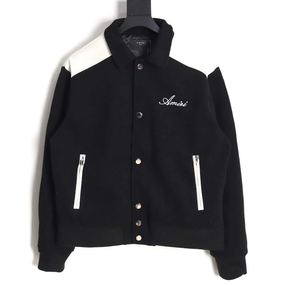 AMIRI classic contrast color patch sleeve jacket baseball jacket,Amiri Jacket,Jacket,APPAREL