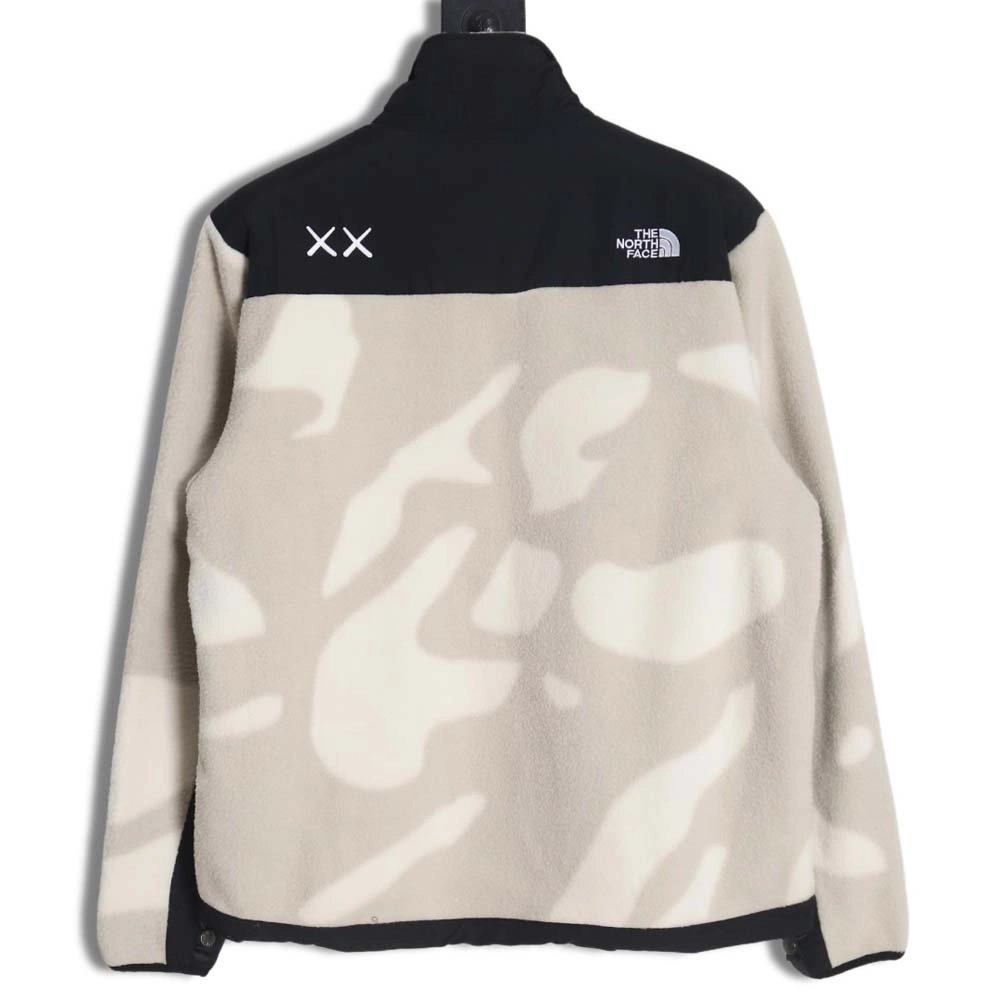 The North Face x KAWS North Face joint model FW23 1995 Denali Logo printed color block zipper fleece longsleeved jacket,The Nort