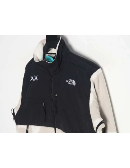 The North Face x KAWS North Face joint model FW23 1995 Denali Logo printed color block zipper fleece longsleeved jacket,The Nort