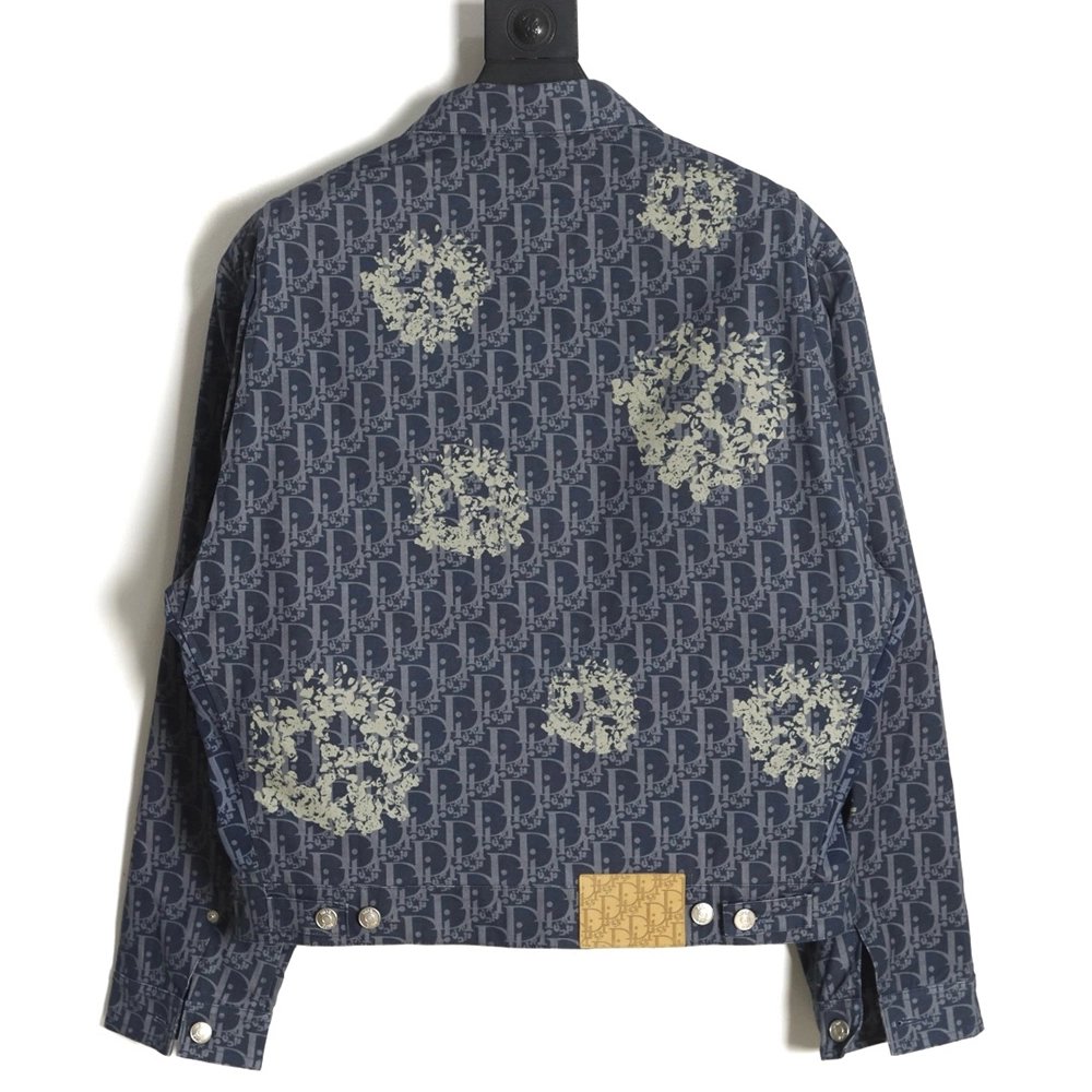 Dior 23ss new full printed old flower zipper jacket,Dior Jacket,Jacket,APPAREL