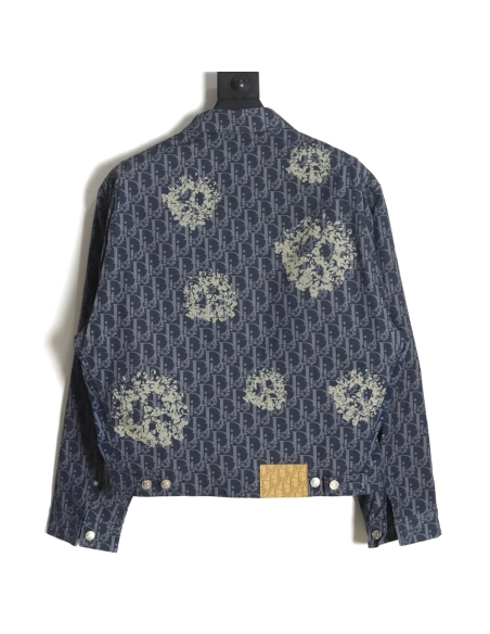 Dior 23ss new full printed old flower zipper jacket,Dior Jacket,Jacket,APPAREL