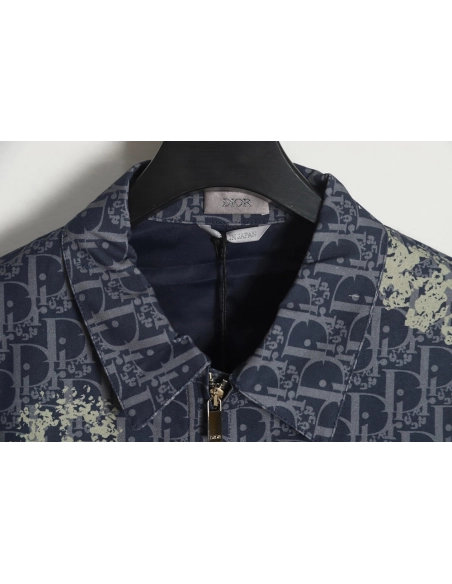 Dior 23ss new full printed old flower zipper jacket,Dior Jacket,Jacket,APPAREL