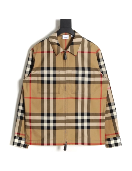 Burberry BBR 23SS Plaid Lapel Shirt Jacket,Burberry Jacket,Jacket,APPAREL