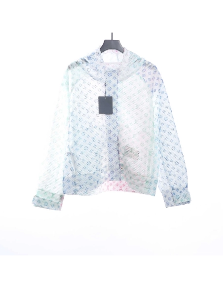 Louis Vuitton Gradient Presbyopia Mesh Hooded Jacket TSK1,Louis Vuitton Jacket,Jacket,APPAREL