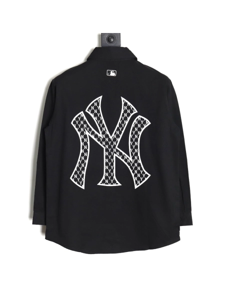MLB Back Logo longsleeved shirt autumn heavy embroidered Oxford shirt jacket,MLB Jacket,Jacket,APPAREL