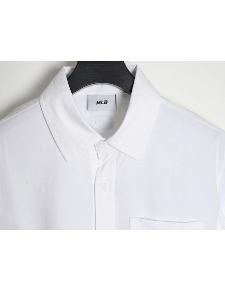 MLB Back Logo longsleeved shirt autumn heavy embroidered Oxford shirt jacket,MLB Jacket,Jacket,APPAREL