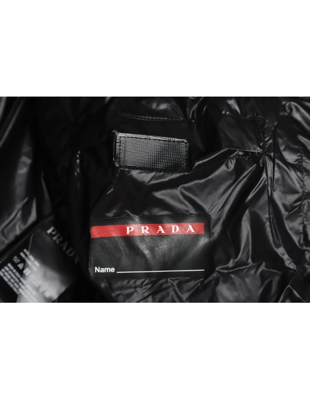 Prada 21Fw red stripe logo down jacket,Prada Jacket,Jacket,APPAREL