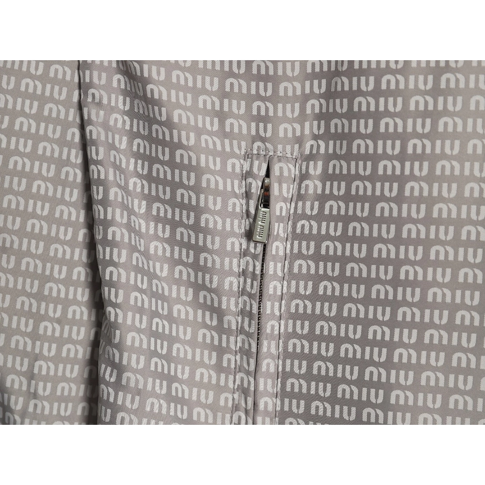 Miu Miu all over printed nylon hooded windbreaker jacket,Miu Miu Jacket,Jacket,APPAREL