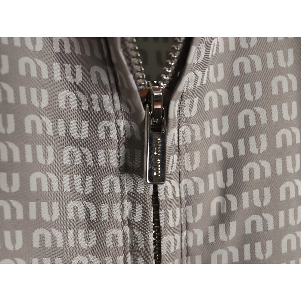 Miu Miu all over printed nylon hooded windbreaker jacket,Miu Miu Jacket,Jacket,APPAREL