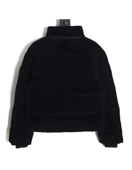 Prada PRD 23FW velvet triangle logo down jacket,Prada Jacket,Jacket,APPAREL