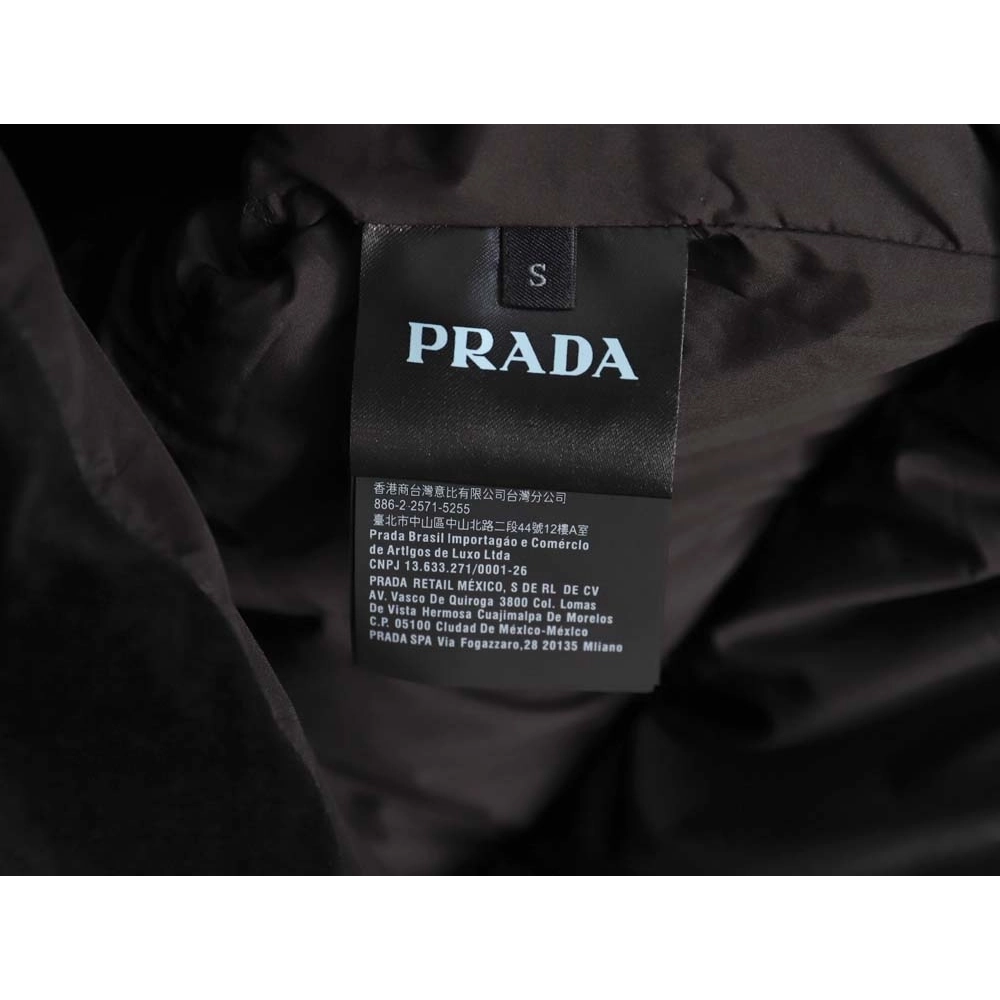 Prada PRD 23FW velvet triangle logo down jacket,Prada Jacket,Jacket,APPAREL