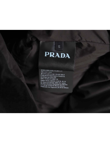 Prada PRD 23FW velvet triangle logo down jacket,Prada Jacket,Jacket,APPAREL