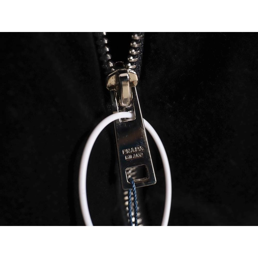 Prada PRD 23FW velvet triangle logo down jacket,Prada Jacket,Jacket,APPAREL