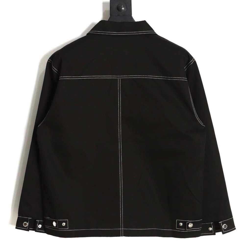 Prada PRD 23FW contrast topstitch canvas jacket,Prada Jacket,Jacket,APPAREL