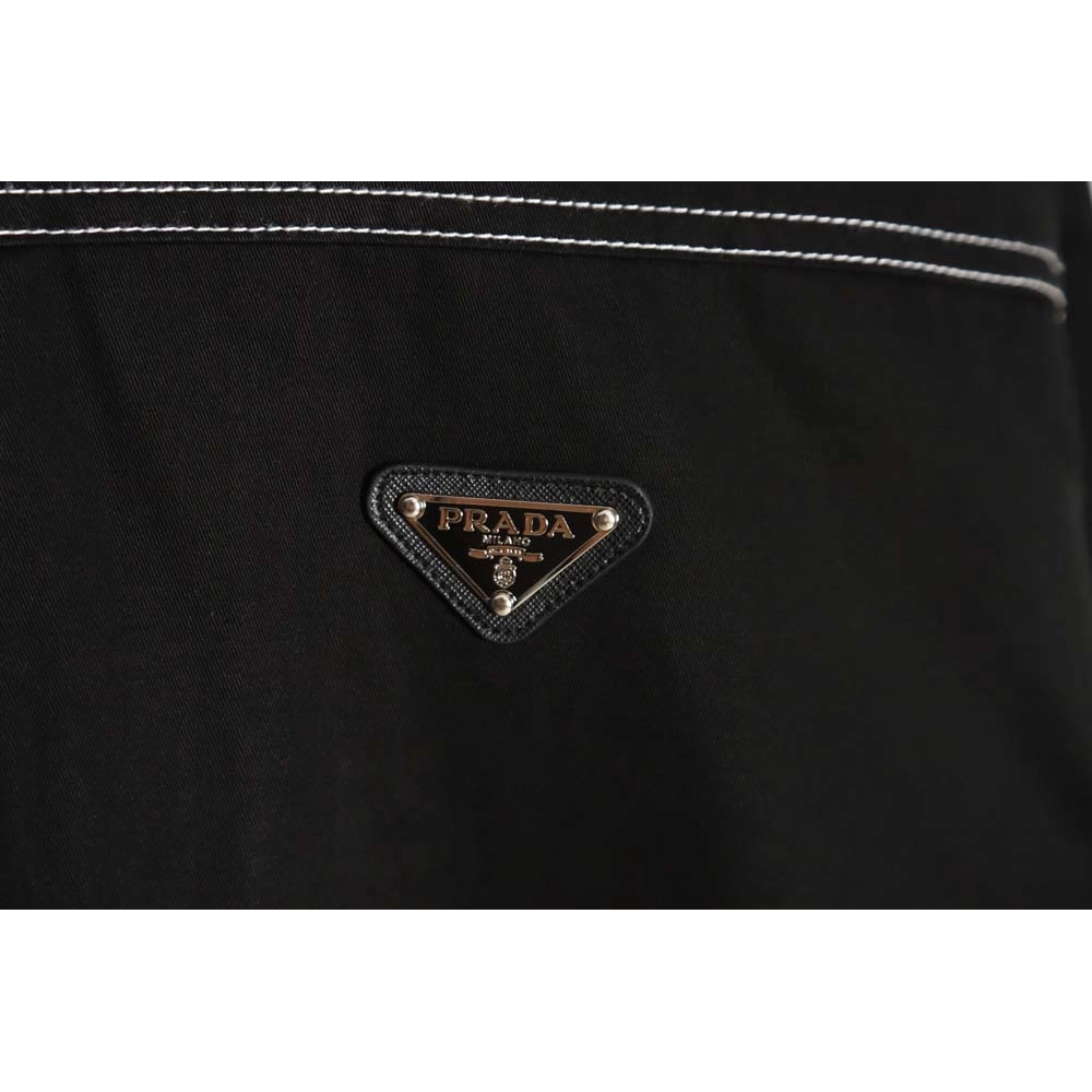 Prada PRD 23FW contrast topstitch canvas jacket,Prada Jacket,Jacket,APPAREL