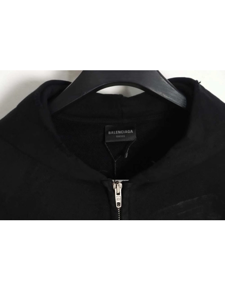 Balenciaga Balenciaga 23FW Sanskrit muddyed distressed zipper hooded jacket,Balenciaga Jacket,Jacket,APPAREL