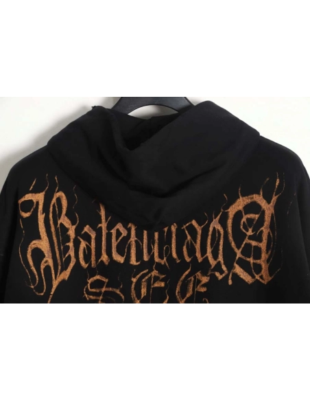 Balenciaga Balenciaga 23FW Sanskrit muddyed distressed zipper hooded jacket,Balenciaga Jacket,Jacket,APPAREL