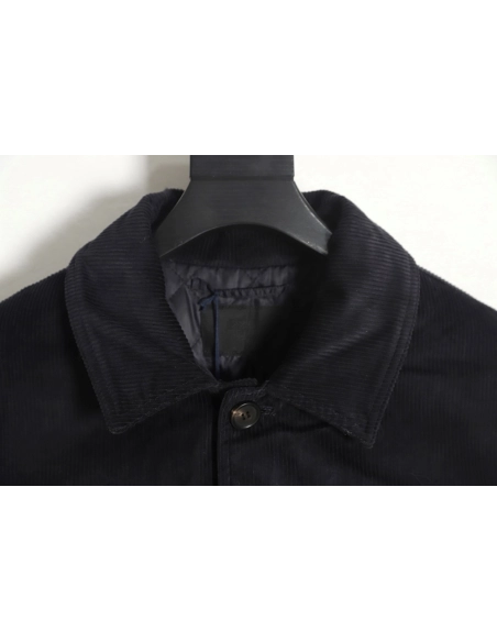 PRADA 23FW pocket corduroy longsleeved shirt jacket navy blue,Prada Jacket,Jacket,APPAREL
