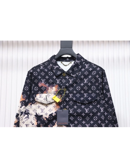 Louis Vuitton Fire Cloud Dye Denim Jacket,Louis Vuitton Jacket,Jacket,APPAREL