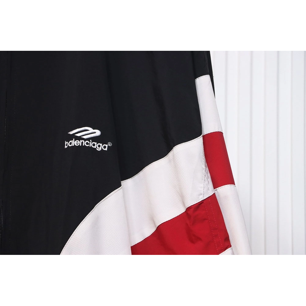 Balenciaga 3B red and white patchwork hooded jacket,Balenciaga Jacket,Jacket,APPAREL