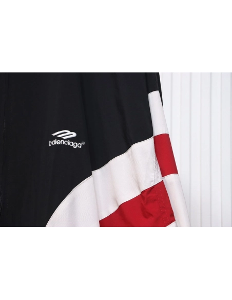 Balenciaga 3B red and white patchwork hooded jacket,Balenciaga Jacket,Jacket,APPAREL