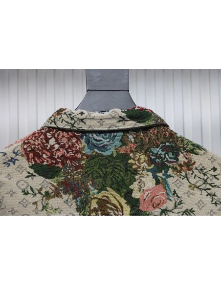 Louis Vuitton floral rose print denim jacket,Louis Vuitton Jacket,Jacket,APPAREL