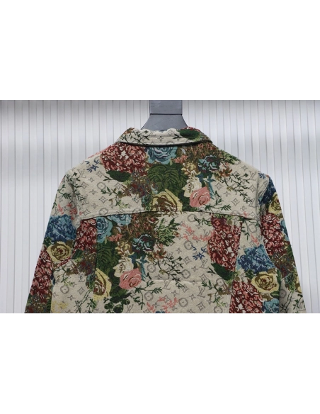 Louis Vuitton floral rose print denim jacket,Louis Vuitton Jacket,Jacket,APPAREL