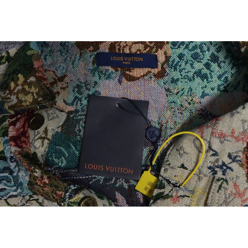 Louis Vuitton floral rose print denim jacket,Louis Vuitton Jacket,Jacket,APPAREL
