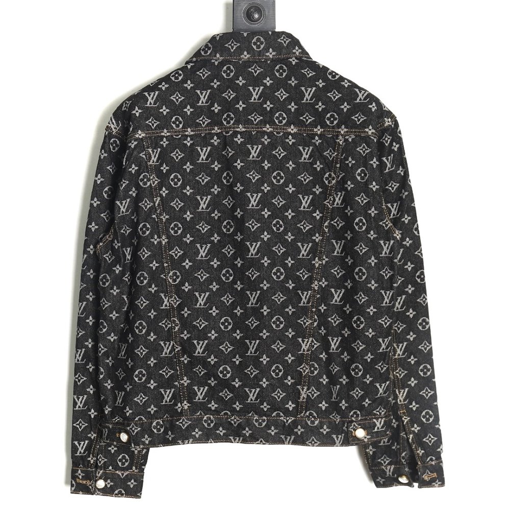 Louis Vuitton FA allover printed peak collar denim jacket,Louis Vuitton Jacket,Jacket,APPAREL