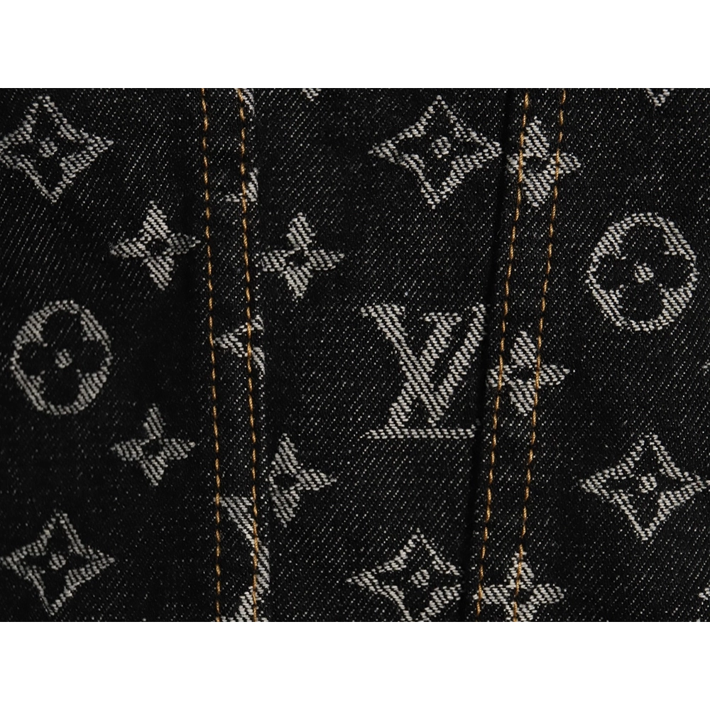 Louis Vuitton FA allover printed peak collar denim jacket,Louis Vuitton Jacket,Jacket,APPAREL