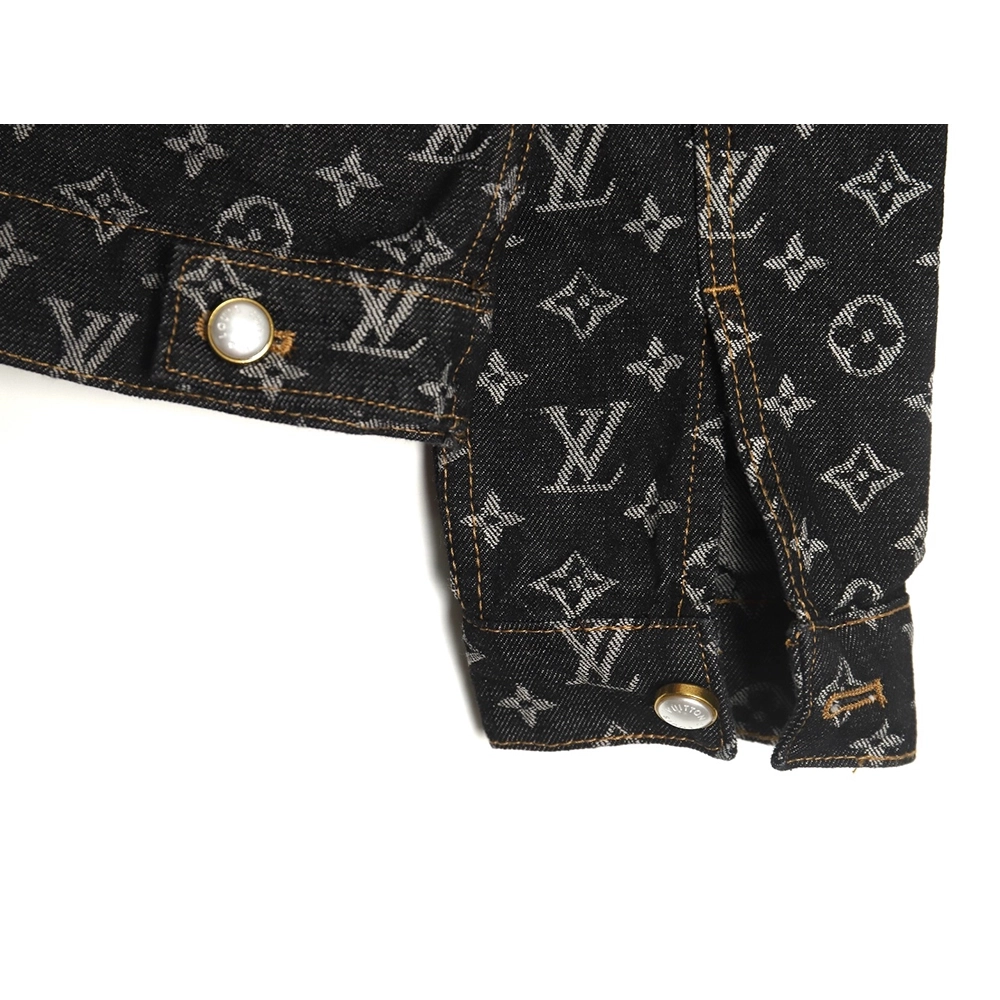 Louis Vuitton FA allover printed peak collar denim jacket,Louis Vuitton Jacket,Jacket,APPAREL