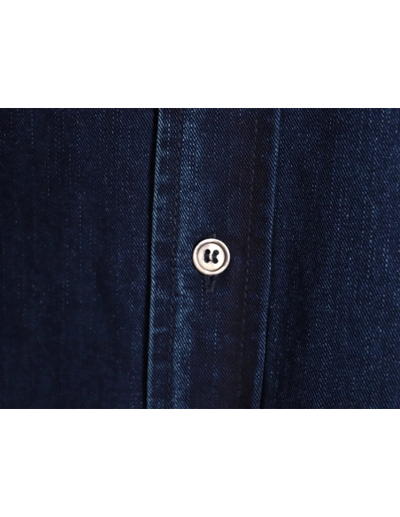 Loewe denim shirt jacket with elbow embroidered logo,Loewe Jacket,Jacket,APPAREL