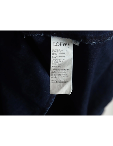 Loewe denim shirt jacket with elbow embroidered logo,Loewe Jacket,Jacket,APPAREL