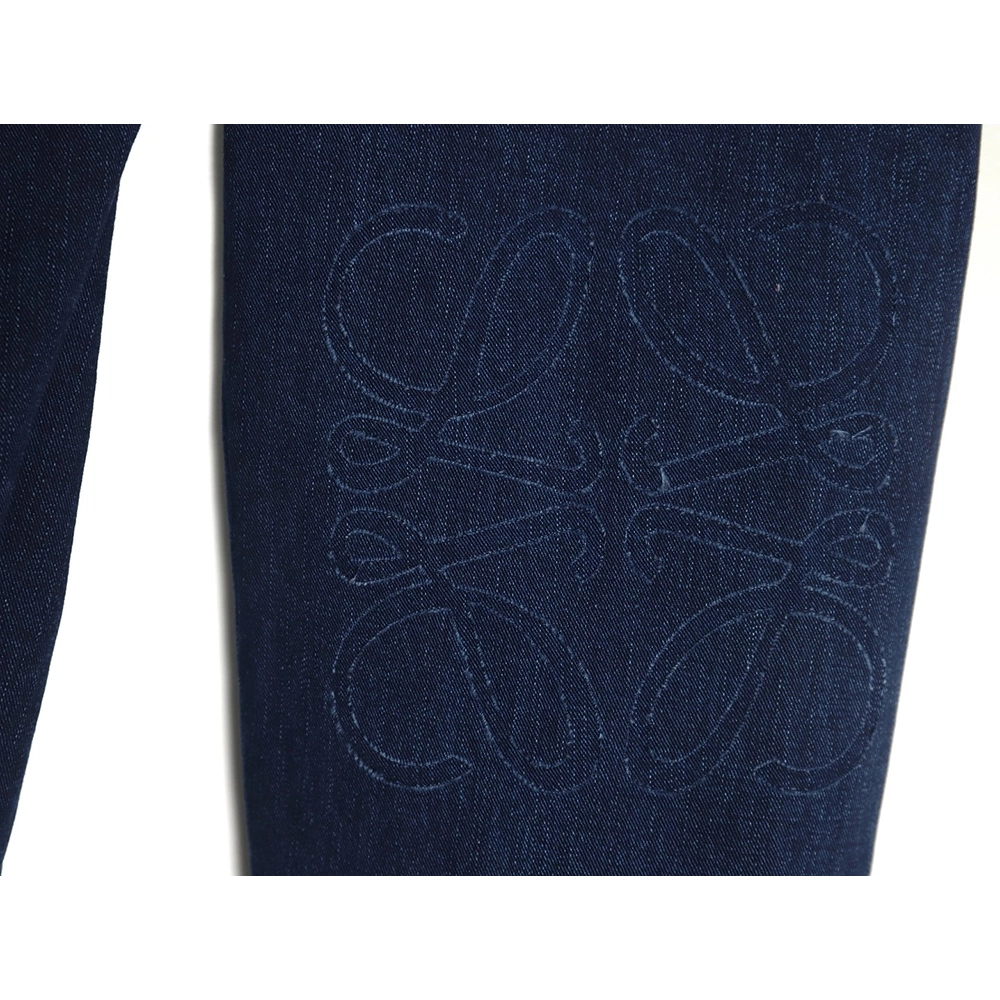 Loewe denim shirt jacket with elbow embroidered logo,Loewe Jacket,Jacket,APPAREL