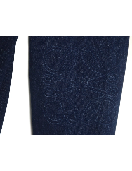 Loewe denim shirt jacket with elbow embroidered logo,Loewe Jacket,Jacket,APPAREL