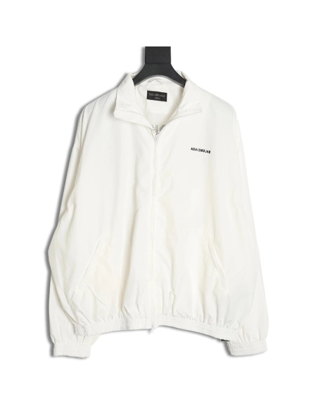Balenciaga mirrored lettering embroidered windbreaker jacket,Balenciaga Jacket,Jacket,APPAREL
