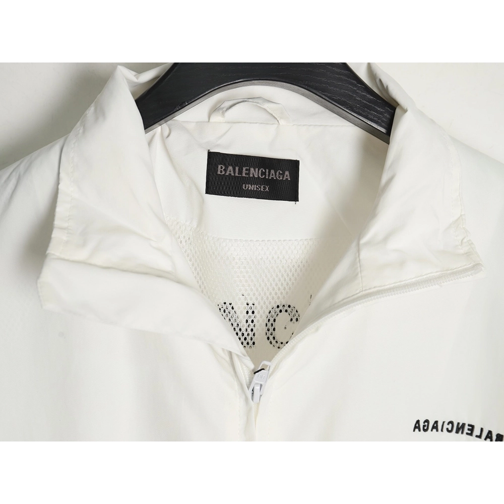 Balenciaga mirrored lettering embroidered windbreaker jacket,Balenciaga Jacket,Jacket,APPAREL